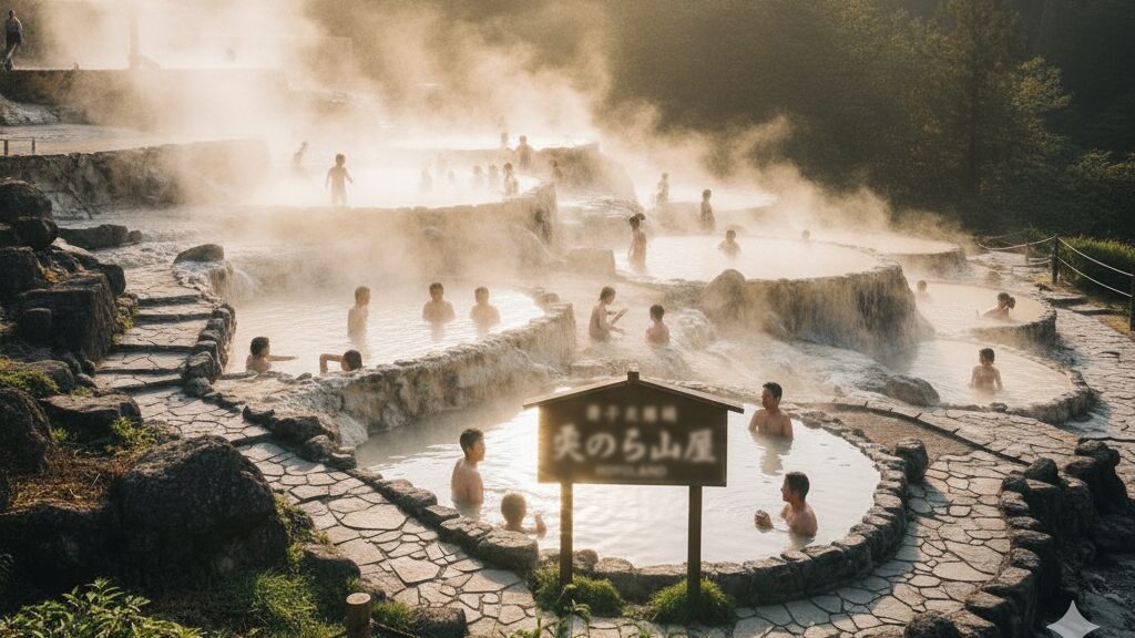 人気の別府温泉混浴露天風呂