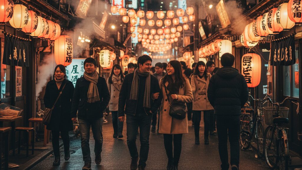 活気あふれる別府の繁華街 夜の様子