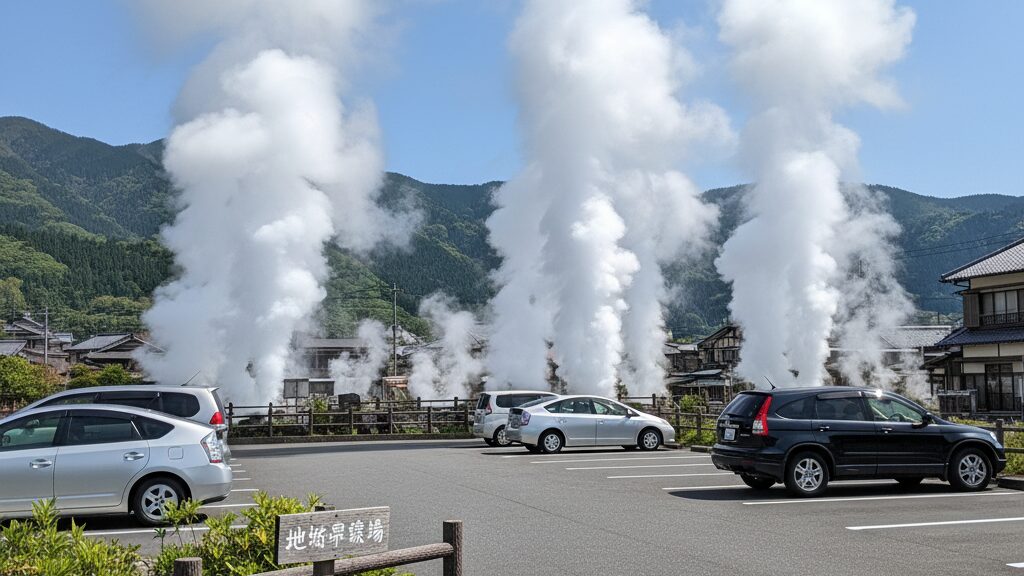 車での所要時間と無料駐車場について
