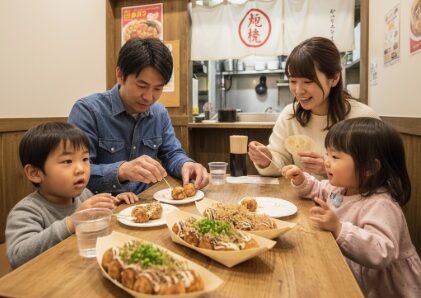 人気の食べ歩きも座って楽しむ方法
