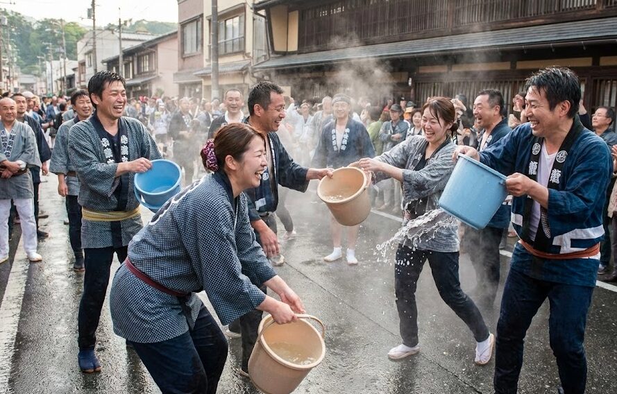 湯ぶっかけまつりの参加方法と濡れ対策