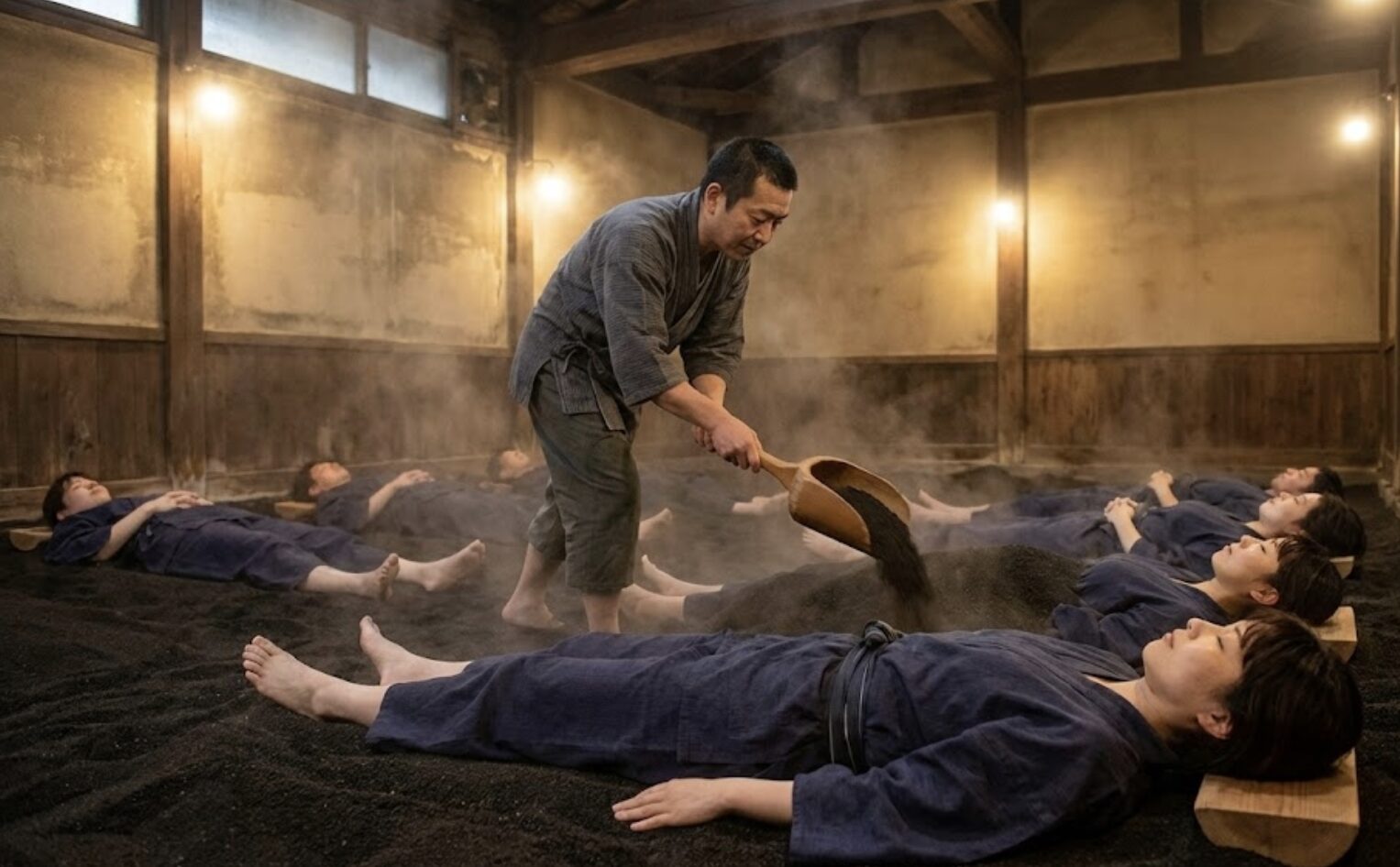 砂湯体験の完全フロー