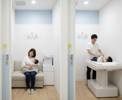 綺麗な授乳室とオムツ替えスペース