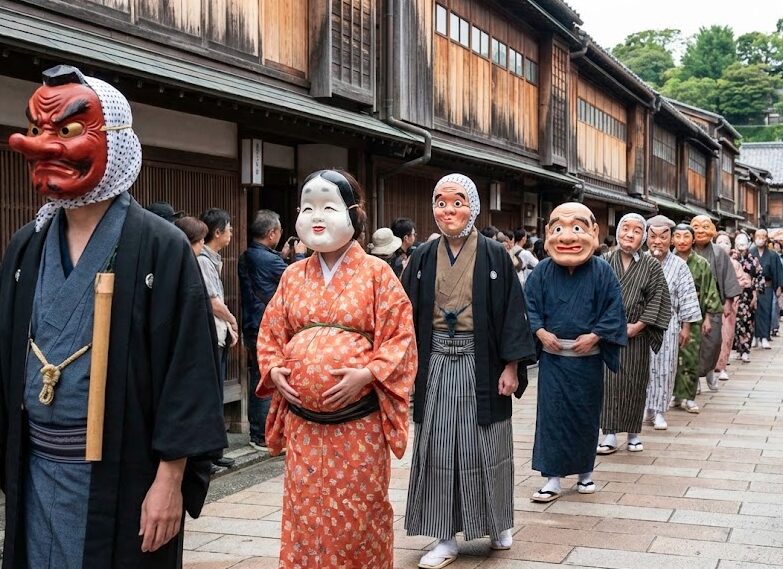 奇祭として知られる面掛行列の見どころ