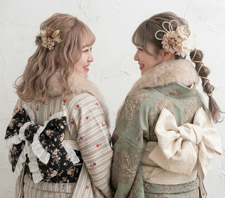 流行のレトロやレース着物をチェック