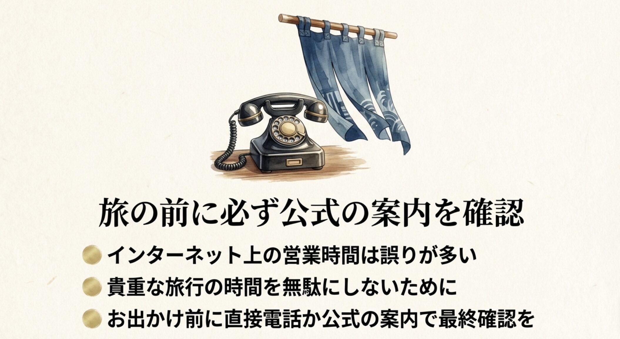 営業時間の公式確認のお願い