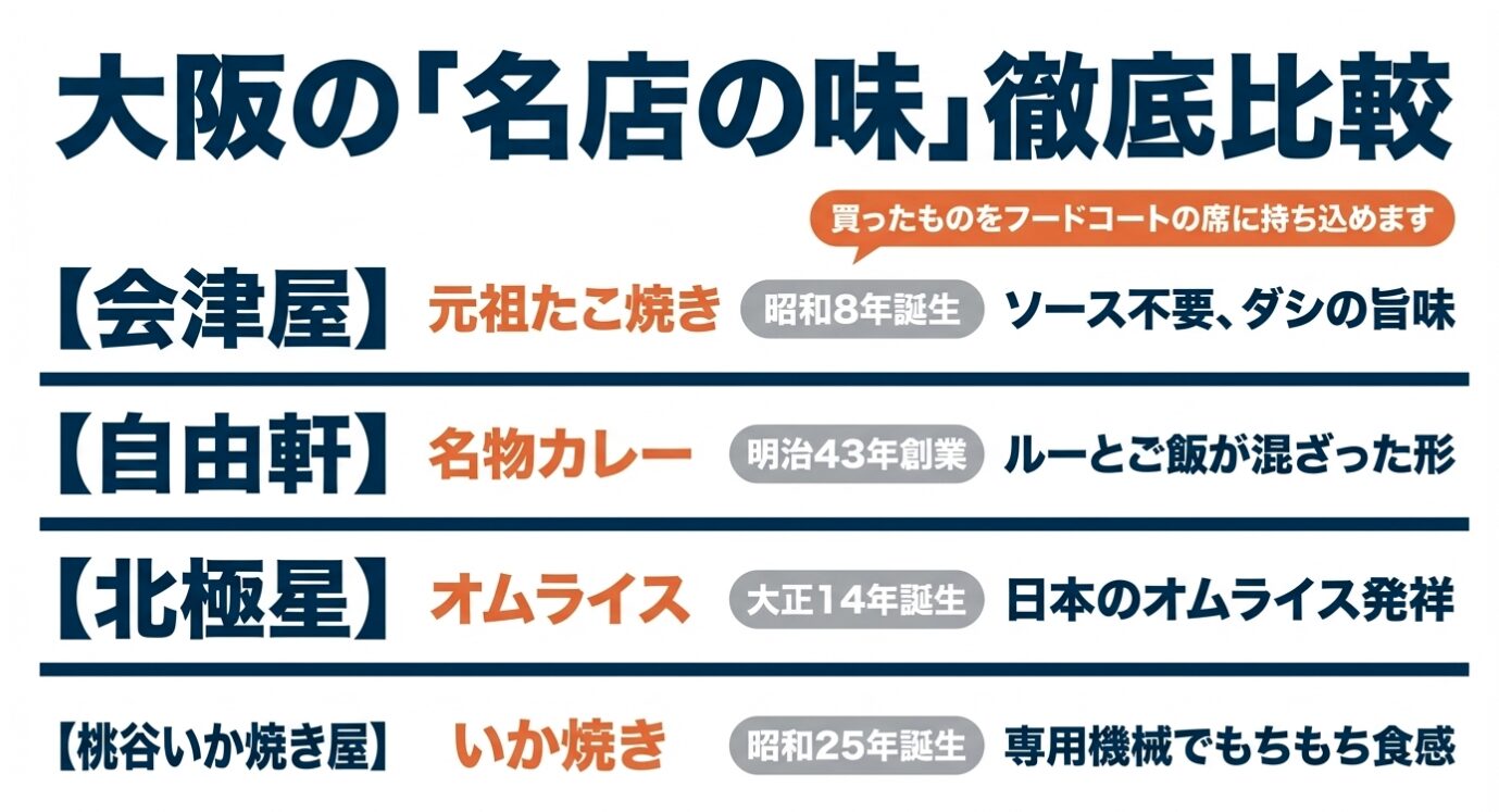 大阪の「名店の味」徹底比較